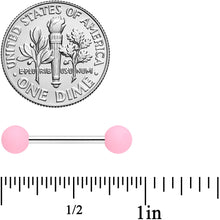 14G 9/16 Pink Peach Matte Barbell Nipple Ring Set of 4