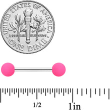 14G 9/16 Mint Green Hot Pink Matte Barbell Nipple Ring Set of 4