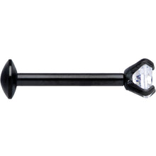 18G 5/16 CZ Gem Black 3mm Threadless Push In Labret Tragus