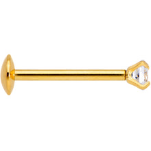20G 5/16 CZ Gem Gold PVD 2mm Threadless Push In Labret Tragus