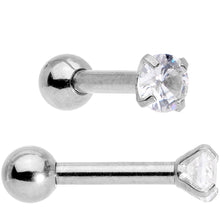 Clear CZ Gem Segment Ring Cartilage Industrial Set of 3