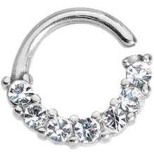 Clear CZ Gem Segment Ring Cartilage Industrial Set of 3