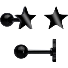 18G Clear CZ Gem Black Heart Cartilage Tragus Set of 8