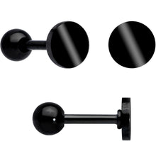 18G Clear CZ Gem Black Heart Cartilage Tragus Set of 8