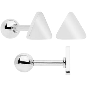 18G Clear CZ Gem Heart Cartilage Tragus Set of 8