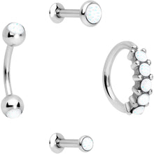 16G Clear Orb Septum Labret Cartilage Tragus Set of 4
