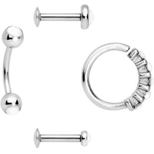 16G Clear Orb Septum Labret Cartilage Tragus Set of 4