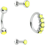 16G Green Orb Septum Labret Cartilage Tragus Set of 4