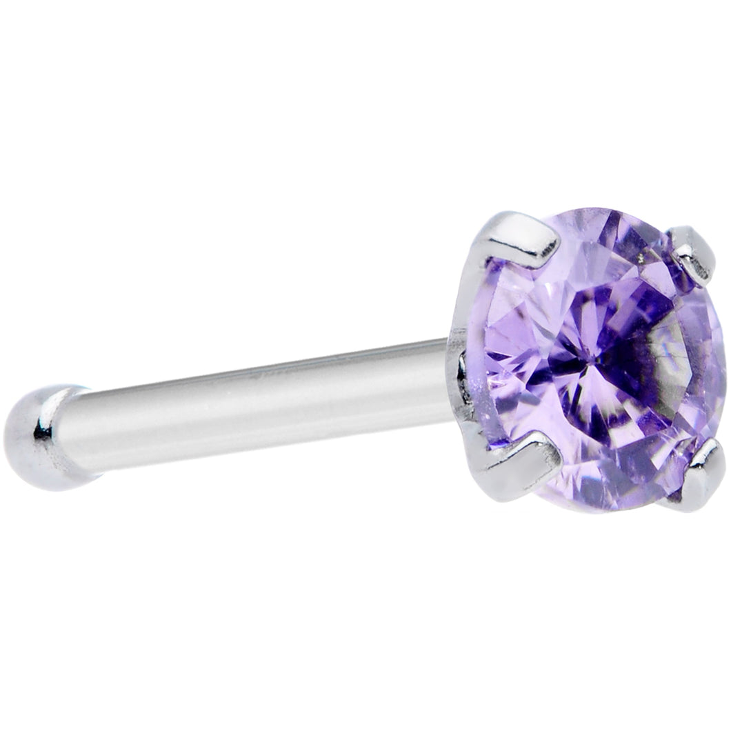 20G 1/4 Purple 3mm Gem Nose Bone