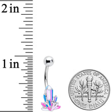 Pink White Geology Belly Ring