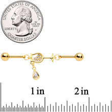 14G Clear Gem Wineglass Dangle Double Industrial Barbell 38mm