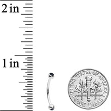 16G 1/2 Black Gem Ball End Curved Barbell