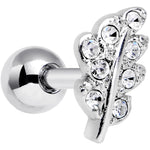 16G 1/4 Clear Gem Elegant Leaves Cartilage Tragus