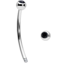 16G 9/16 Black Gem Ball End Curved Barbell