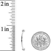 16G 5/8 Clear Gem Ball End Curved Barbell