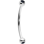 16G 5/8 Black Gem Ball End Curved Barbell