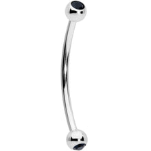 16G 5/8 Black Gem Ball End Curved Barbell