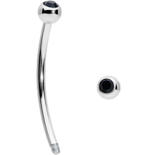16G 5/8 Black Gem Ball End Curved Barbell