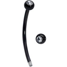 16G 5/8 Clear Gem Ball End Black Curved Barbell