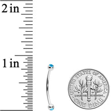 16G 5/8 Aqua Gem Ball End Curved Barbell