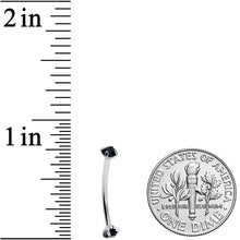 16G 9/16 Black CZ Gem End Curved Barbell