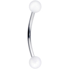 16G 9/16 White Glow in the Dark Ball End Curved Barbell
