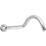 18G Clear 2mm Grade 23 Titanium Press Fit Left Nose Ring Screw