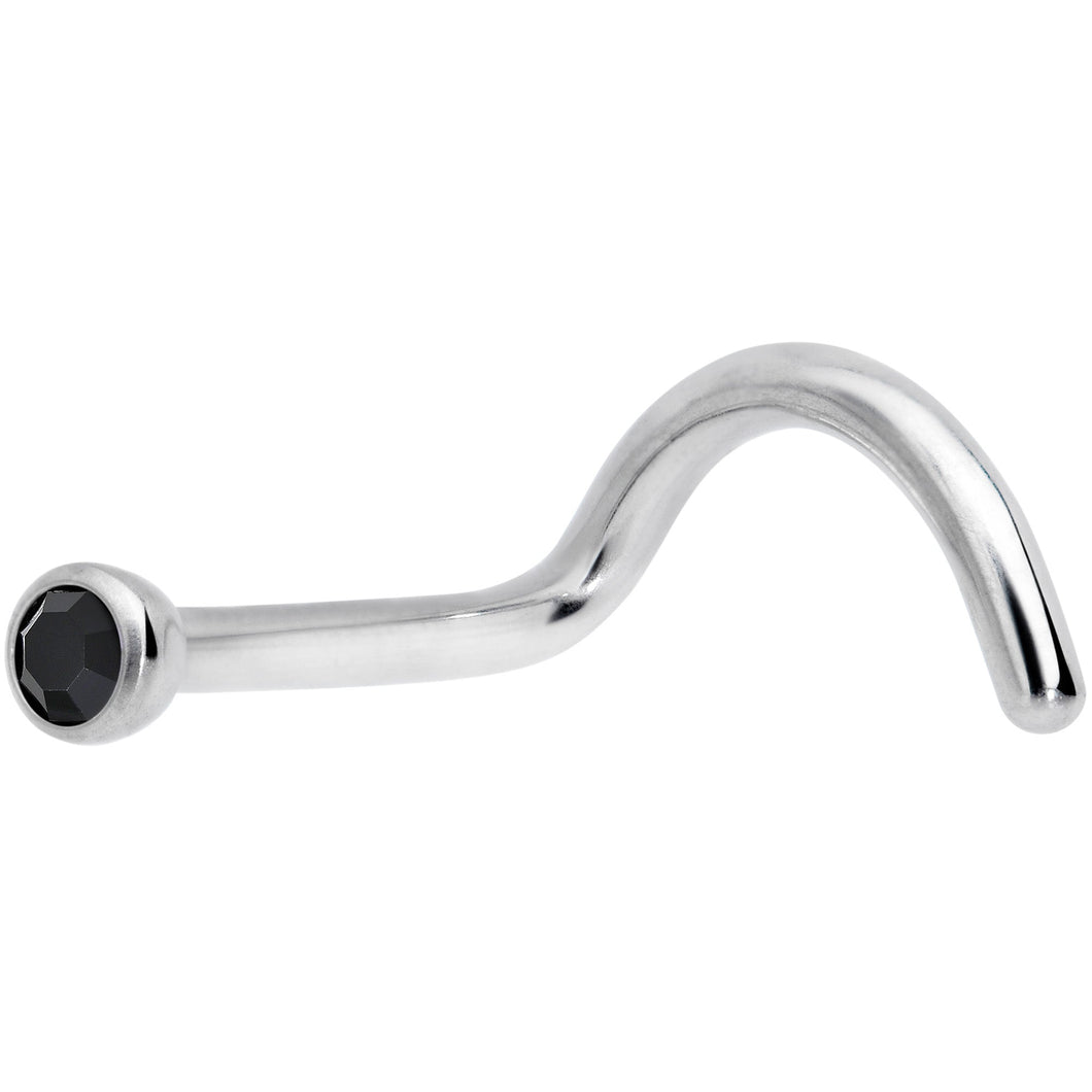 18G Black 2mm Grade 23 Titanium Press Fit Left Nose Ring Screw
