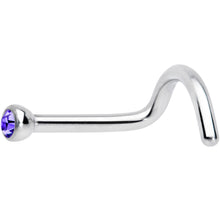 18G Violet 2mm Grade 23 Titanium Press Fit Left Nose Ring Screw