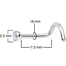 18G Clear 2.5mm Grade 23 Titanium Press Fit Left Side Nose Screw