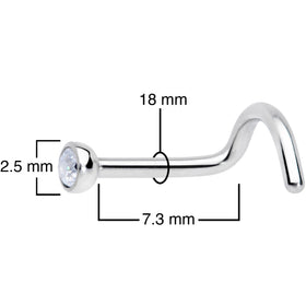 18G Clear 2.5mm Grade 23 Titanium Press Fit Left Side Nose Screw