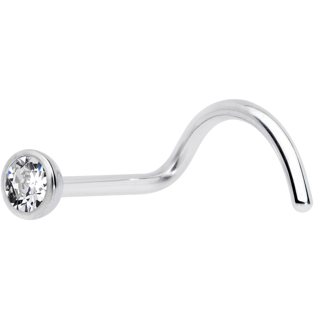 20G Clear 2.5mm Grade 23 Titanium Press Fit Left Side Nose Screw