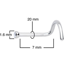 20G Clear 1.5mm Grade 23 Titanium Press Fit Left Side Nose Screw