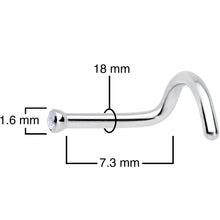 18G Clear 1.5mm Grade 23 Titanium Press Fit Left Side Nose Screw