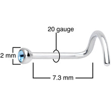 20G Aqua 2mm Grade 23 Titanium Press Fit Left Side Nose Screw
