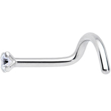 18G 1/4 Clear 2mm CZ Gem Grade 23 Titanium Left Side Nose Screw