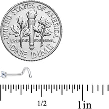 18G 7mm Clear 2.5mm CZ Gem Grade 23 Titanium Left Side Nose Screw
