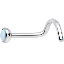18G 7mm White 3mm Synthetic Opal Titanium Left Nose Ring Screw