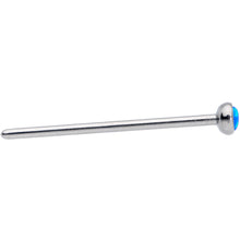 18G 3/4 Blue 3mm Synthetic Opal Titanium Fishtail Nose Ring