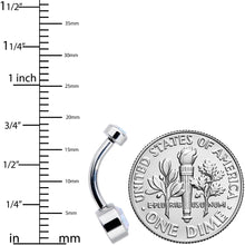 Aurora 6mm Titanium Internal Thread Belly Ring Created with Crystals
