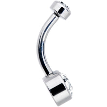 Clear 6mm Titanium Internal Thread Belly Ring Created with Crystals