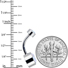 Aurora 8mm Titanium Internal Thread Belly Ring Created with Crystals