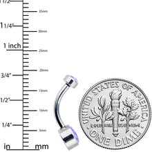 Purple Synthetic Opal Grade 23 Titanium Internal Thread Duo Belly Ring