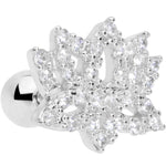 16G 1/4 Clear CZ Gem Lotus Flower Cartilage Tragus