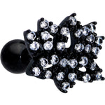 16G 1/4 Clear CZ Gem Black Lotus Flower Cartilage Tragus