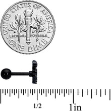 16G 1/4 Clear CZ Gem Black PVD Amazing Om Cartilage Tragus