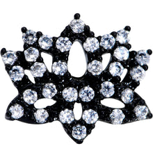 16G 5/16 Clear CZ Gem Black Lotus Flower Labret Monroe Tragus