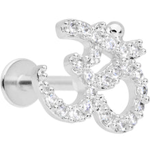 16G 5/16 Clear CZ Gem Amazing Om Labret Monroe Tragus