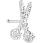 20G 1/4 Clear CZ Gem Shear Scissors Nose Bone