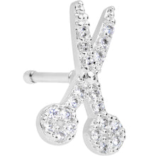 20G 1/4 Clear CZ Gem Shear Scissors Nose Bone